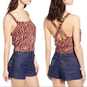 ASTR The Label- NWOT -Zebra Print Cross-back  Tank Top- Size: Medium